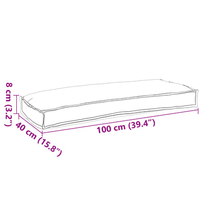 Outdoor Cushion Anthracite Polyester 100 cm x 40 cm x 8 cm