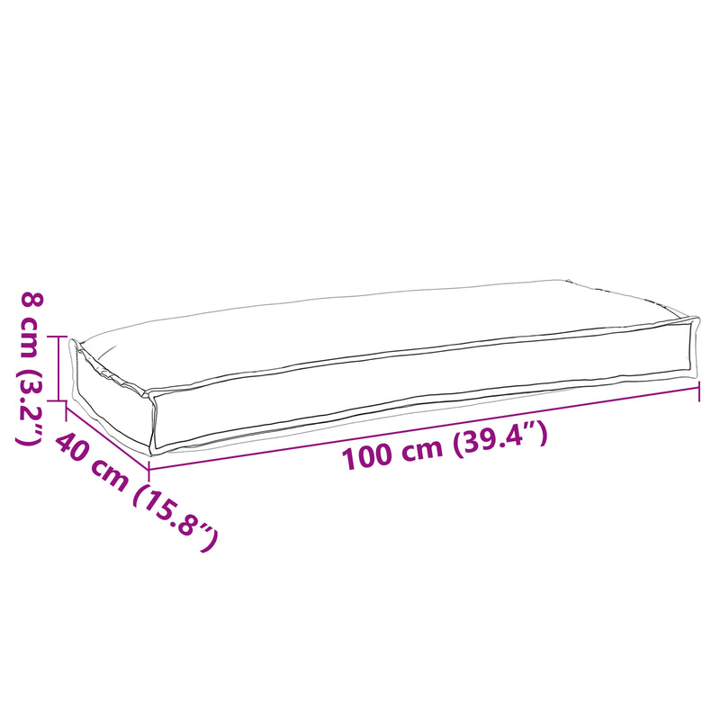 Outdoor Cushion Anthracite Polyester 100 cm x 40 cm x 8 cm