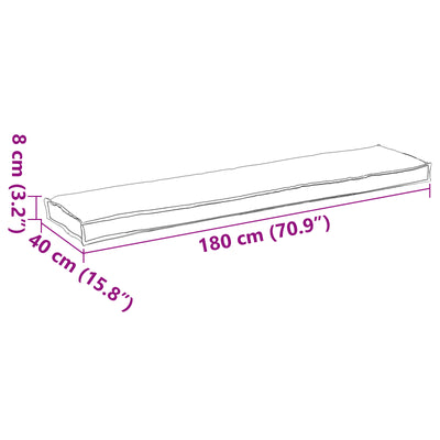 Pallet Cushion for Bench Anthracite 180x40x8 cm Oxford Fabric