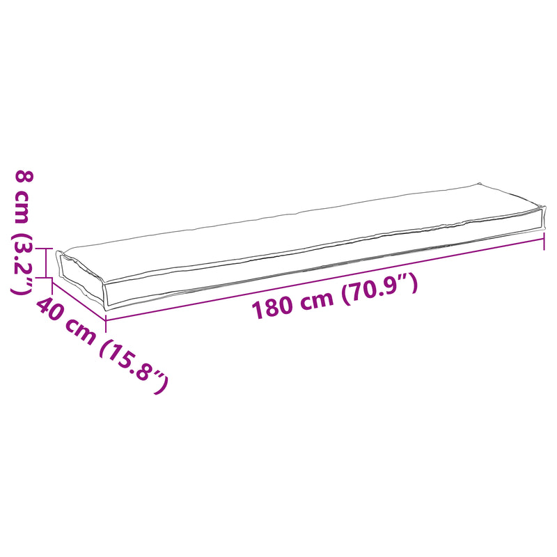 Pallet Cushion for Bench Anthracite 180x40x8 cm Oxford Fabric