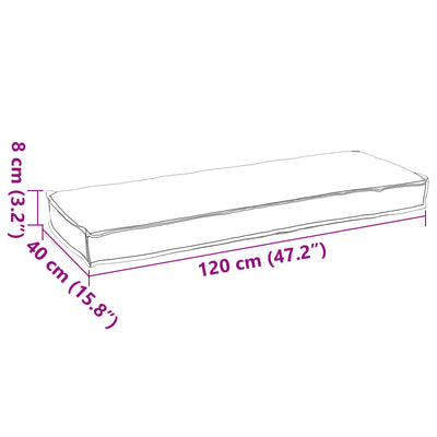 Pallet Cushion for Bench Anthracite 120x40x8 cm Oxford Fabric