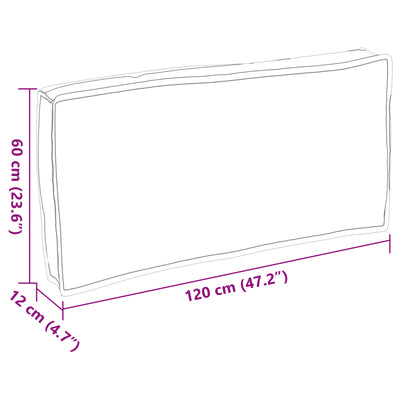 Pallet Cushion for Seat/Backrest Anthracite 120x60x12 cm Oxford Fabric