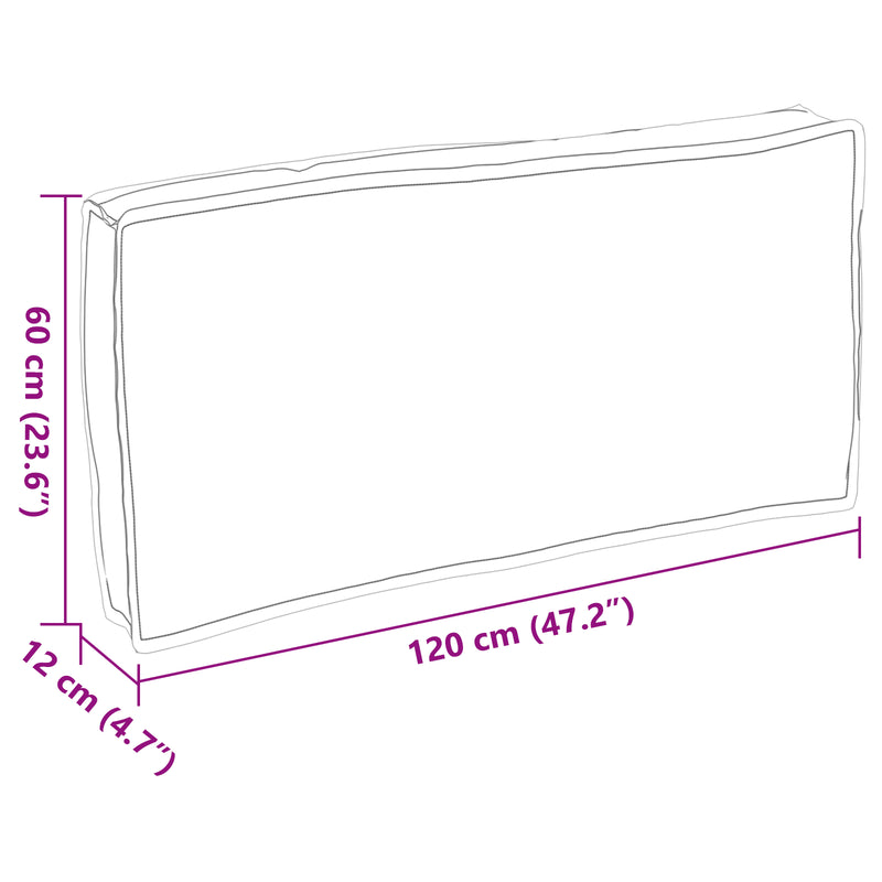 Pallet Cushion for Seat/Backrest Anthracite 120x60x12 cm Oxford Fabric