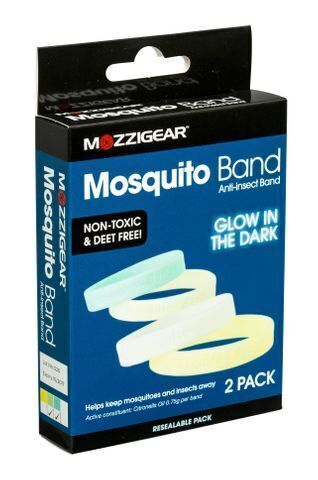 Mozzigear Night Glo Mosquito Band Insect Repellant Repellent Glow in Dark 2pk