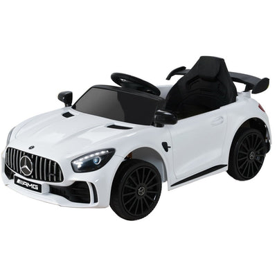 Kids Electric Ride On Car Mercedes-Benz AMG GTR Licensed Toy Cars Remote White