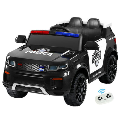 Electric Ride On Car Rigo Kids Patrol Police Ride On Cars Horn Music Remote Black