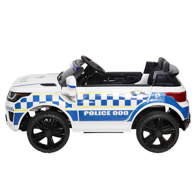 Rigo Kids Ride On Car Inspired Patrol Police Electric Powered Toy Cars White