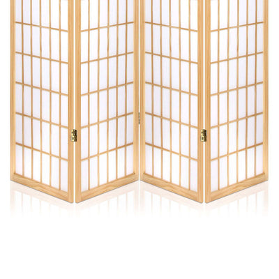 Artiss 4 Panel Room Divider Screen 174x179cm Natural