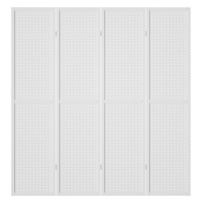 Artiss 4 Panel Room Divider Screen 164x170cm Pegboard White