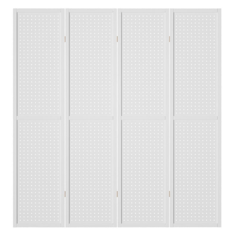 Artiss 4 Panel Room Divider Screen 164x170cm Pegboard White