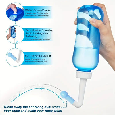 500ML Neti Pot Sinus Rinse Bottle Nose Wash Cleaner Nasal Irrigation Kit