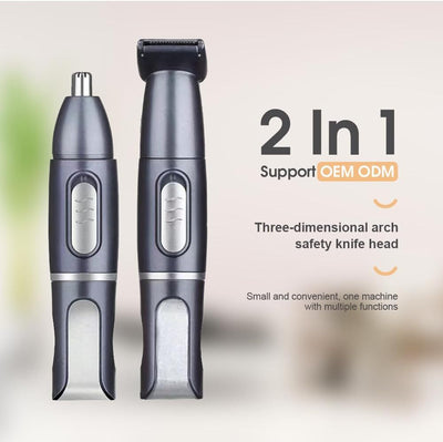 2 in 1 Waterproof Nose Hair Trimmer Portable Remover Eyebrow Clippers Cordless