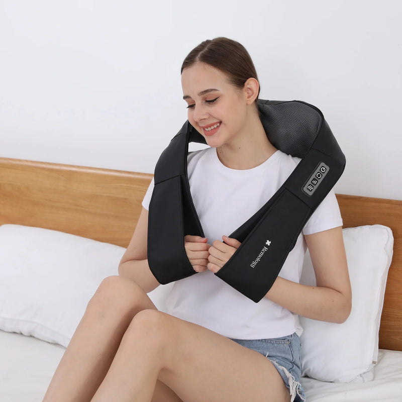 Remology Heated Shiatsu Handsfree Premium Neck Shoulder Massager Massaging