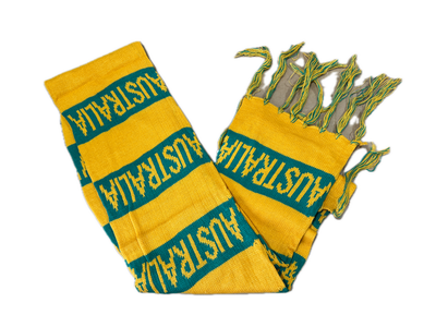 Australia Scarf Olympics Soccer Football Team Supporter Green & Gold Yellow