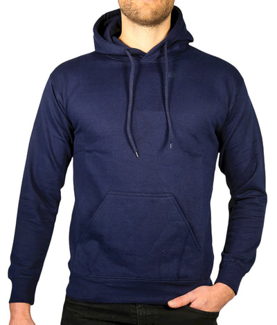 Adult Mens 100% Cotton Fleece Hoodie Jumper Pullover Sweater Warm Sweatshirt