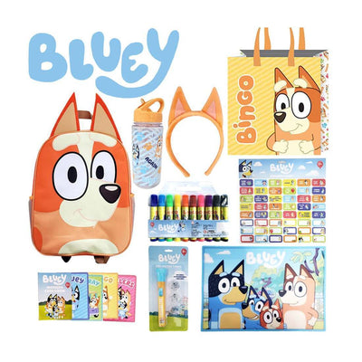 Bluey Bingo Showbag Backpack Drink Bottle Projector Torch Markers And More