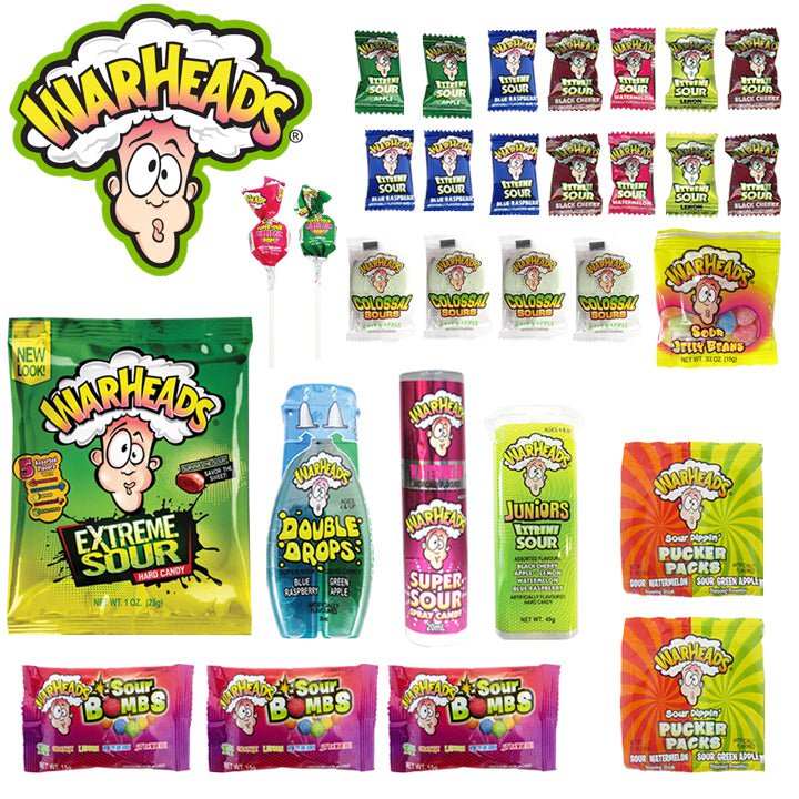 WARHEADS 32pc Jumbo Kids Showbag Candy Confectionery Show Bag Official Licensed