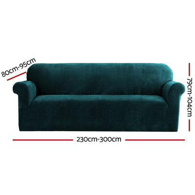 Artiss Sofa Cover Couch Covers 4 Seater Velvet Agate Green