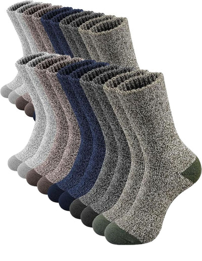 12 Pairs Heavy Duty Wool Blend Work Socks Extra Thick Cushion in Assorted Colours
