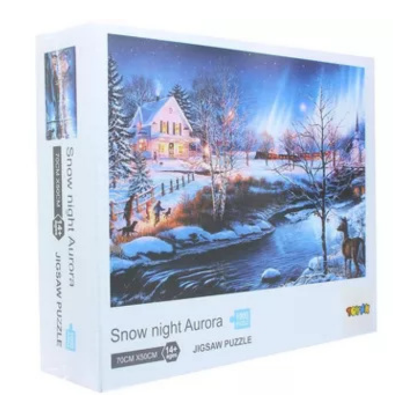 1000pcs Snow Night Aurora Sea Jigsaw Puzzle 70cm x 50cm Art 