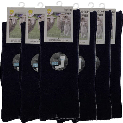 Merino Wool Mens Loose Top Thermal Socks Diabetic Comfort Circulation - 6 Pairs