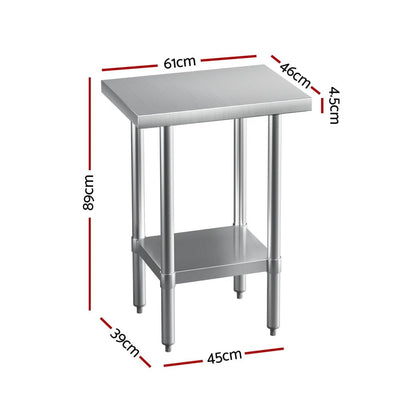 Cefito Stainless Steel Kitchen Benches Work Bench 610x457mm 430