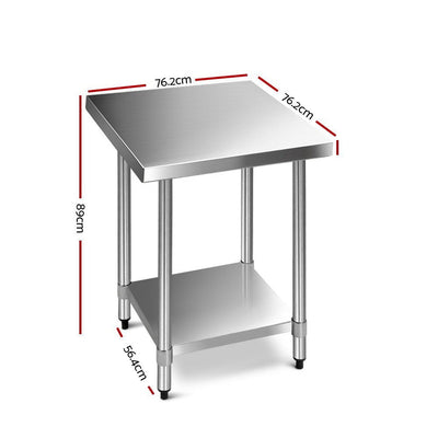 Cefito 760x760mm Stainless Steel Kitchen Bench 430