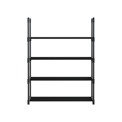 Artiss Shoe Rack Cabinet Stackable 4-tier 12 Pairs Black