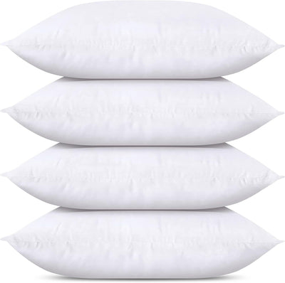 4x Premium 100% Cotton Pillow with Cover Filled Durable Soft Standard - 48x74cm