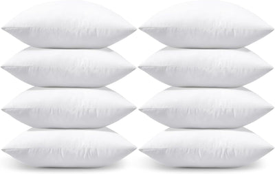 8x Premium 100% Cotton Pillow with Cover Filled Durable Soft Standard - 48x74cm