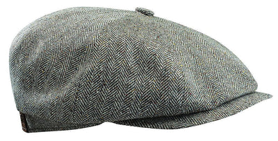 Stetson Mens Hatteras Hat Flat Cap Ivy Golf Wool Silk Linen  - Olive