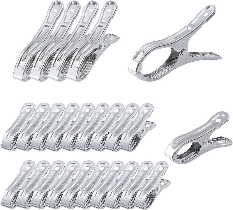 24x STAINLESS STEEL CLOTHES PEGS Laundry Clips Washing Line Clothespin Bulk