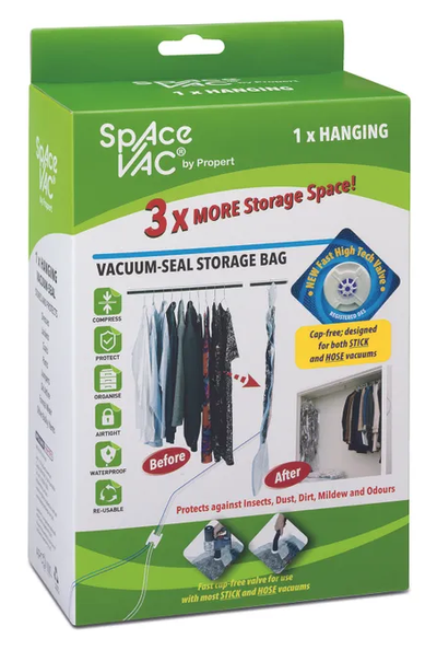 Space Vac Vacuum Storage Bag Seal Compressing Organizer Clothes - Hanging 1 Pk