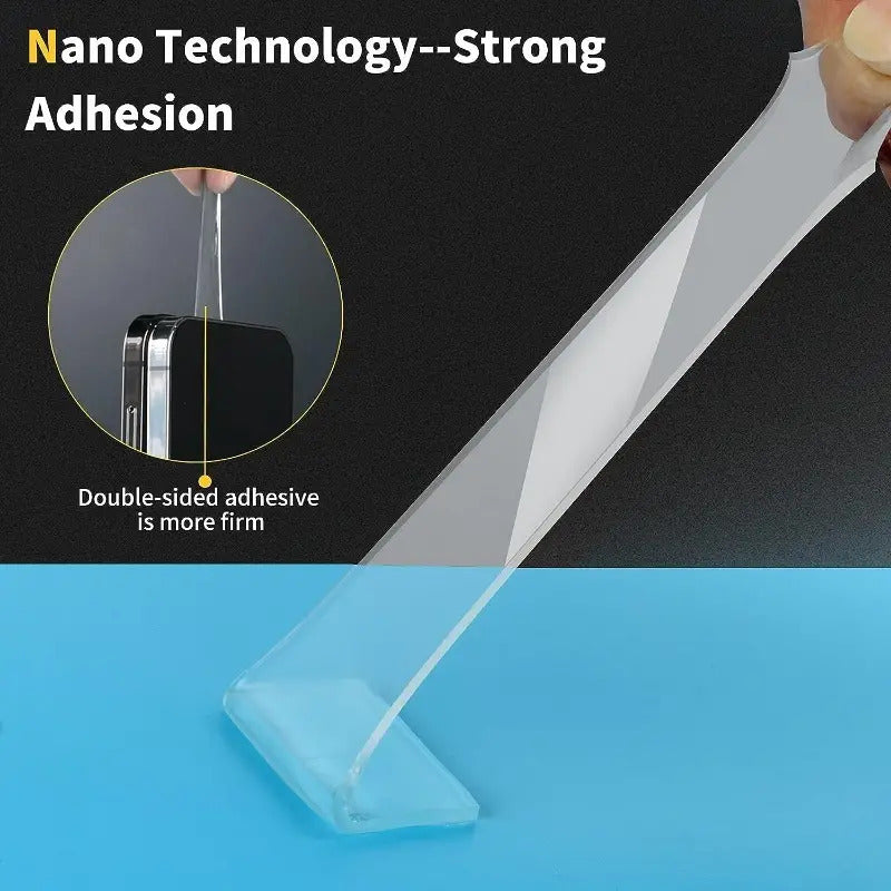 Double-Sided Nano Mounting Tape Traceless Clear Adhesive Invisible Gel 2M x 20mm