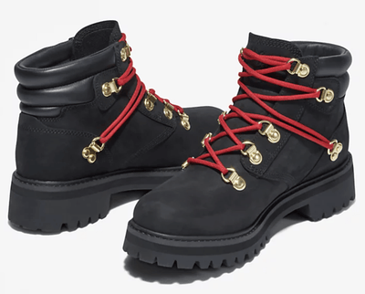 Timberland Womens Heritage 6 Inch Waterproof Winter Leather Boot - Black Nubuck