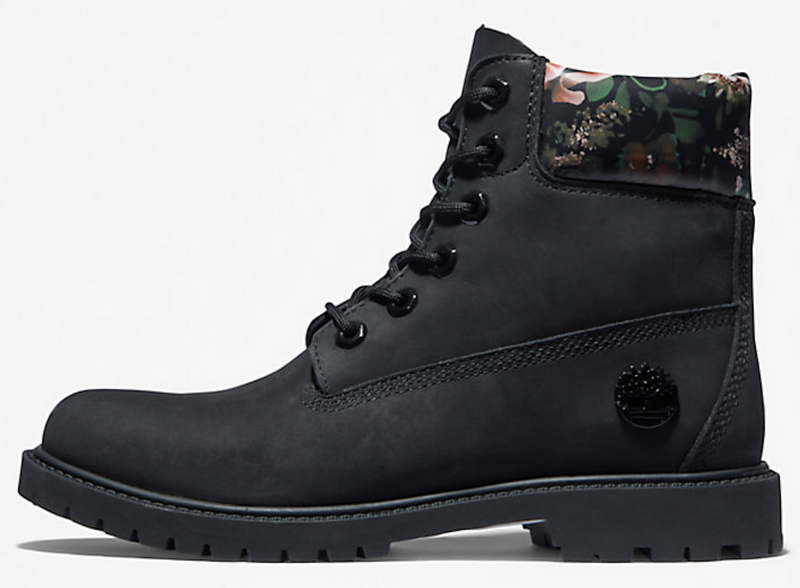 Black Nubuck With Floral