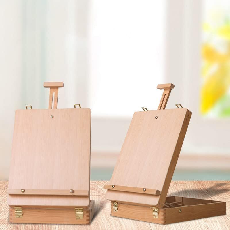 Portable Folding Easel Art Drawing Painting Wood Table Desktop Box Board