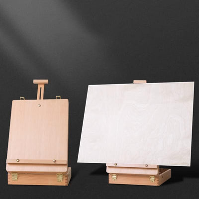 Portable Folding Easel Art Drawing Painting Wood Table Desktop Box Board