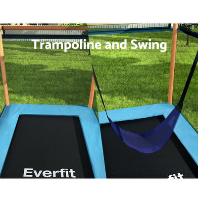 Everfit 6FT Trampoline Kids Rectangle Trampoline w/ Swing Enclosure Safety Net Orange