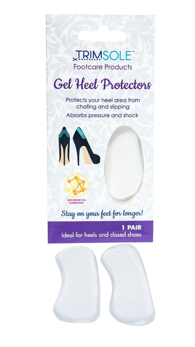 1 Pair TRIMSOLE Gel Heel Protectors Silicone Grip Back Liner Shoe Insole Care