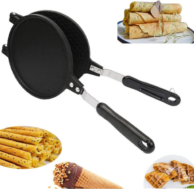 18cm Non-Stick Cast Aluminium Waffle Maker Snacks Pancake Cake Breakfast Making