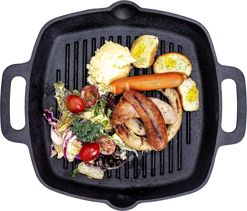 Cast Iron Square Grill Pan Steak Frying Gas Induction Cooker Wok