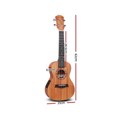 ALPHA 23 Inch Concert Ukulele Electric Mahogany Ukeleles Uke Hawaii Guitar with EQ