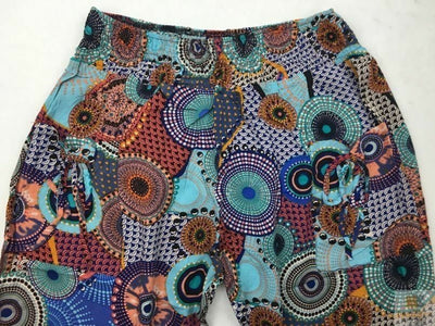 Womens Hippie Pants Trousers Yoga Gypsy Baggy Loose Boho Dance Harem  - Mandala Blue - Small (10)