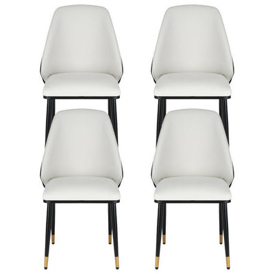 Artiss Dining Chairs Set of 4 Leather Seat Beige and Black