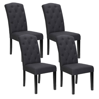 Artiss Dining Chairs Set of 4 Linen Parsons Chair Dark Grey