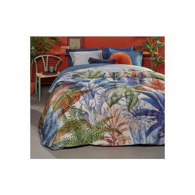 Isla Cotton Sateen Blue Quilt Cover Sets by Bedding House Queen