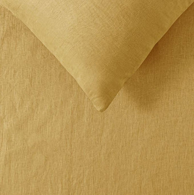 French Linen Ochre Quilt Cover by Vintage Design Homeware King