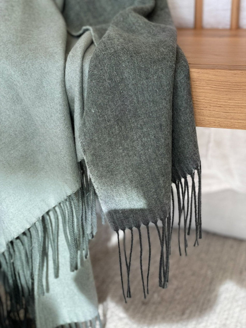 LM Home Cashmere Mix Throw - Eucalyptus/Gum