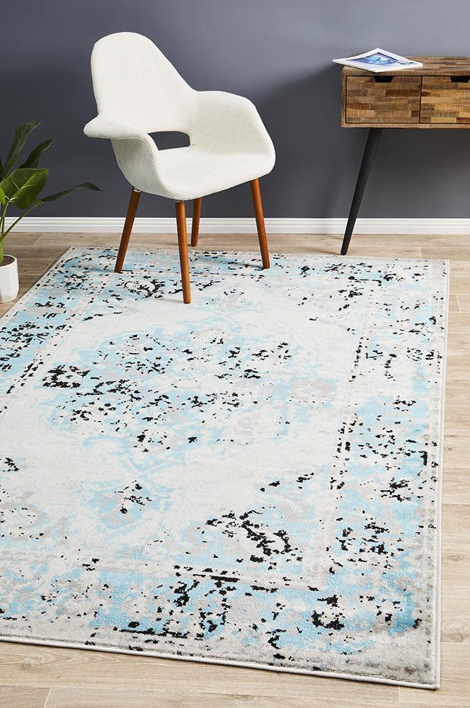 Alexa Transitional Rug Blue Grey by Rug Culture - 400X300CM